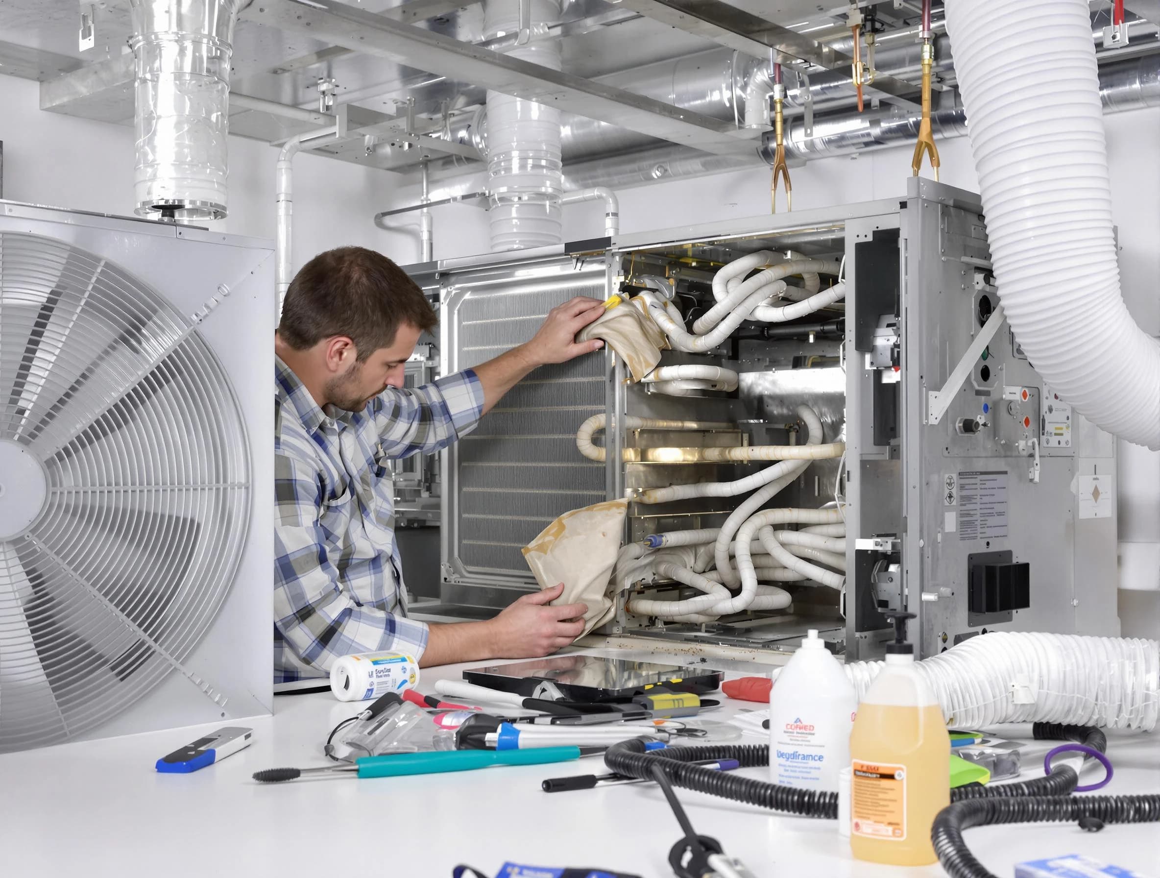 Nichols Hills Air Duct Cleaning specialist performing precision AC coil cleaning in Nichols Hills