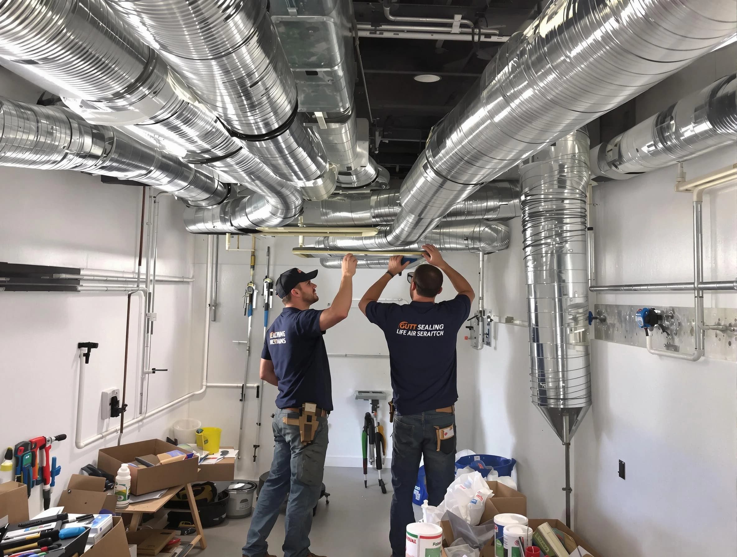 Nichols Hills Air Duct Cleaning technician applying professional duct sealing solutions in Nichols Hills