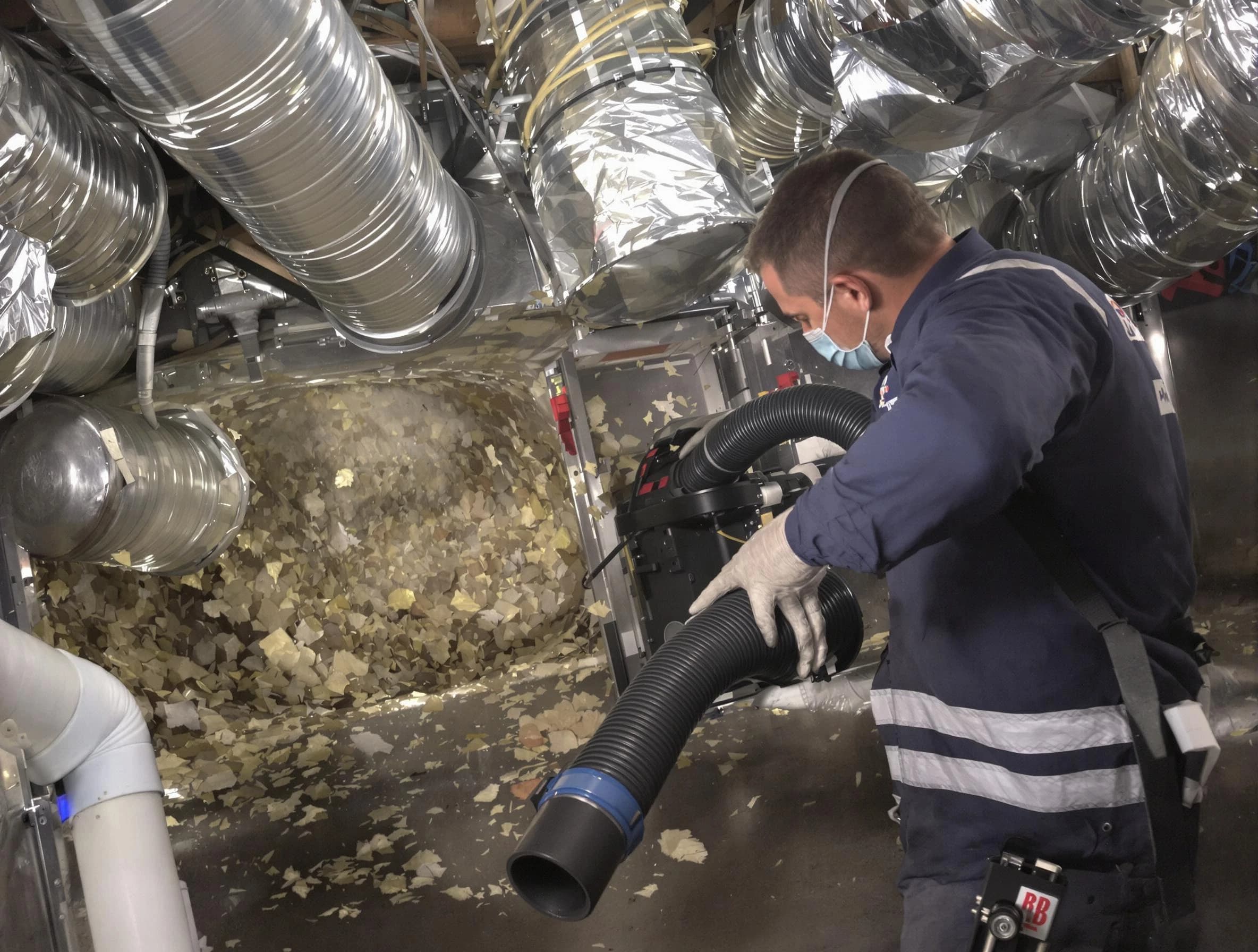Nichols Hills Air Duct Cleaning specialist operating negative pressure cleaning equipment for thorough duct maintenance in Nichols Hills