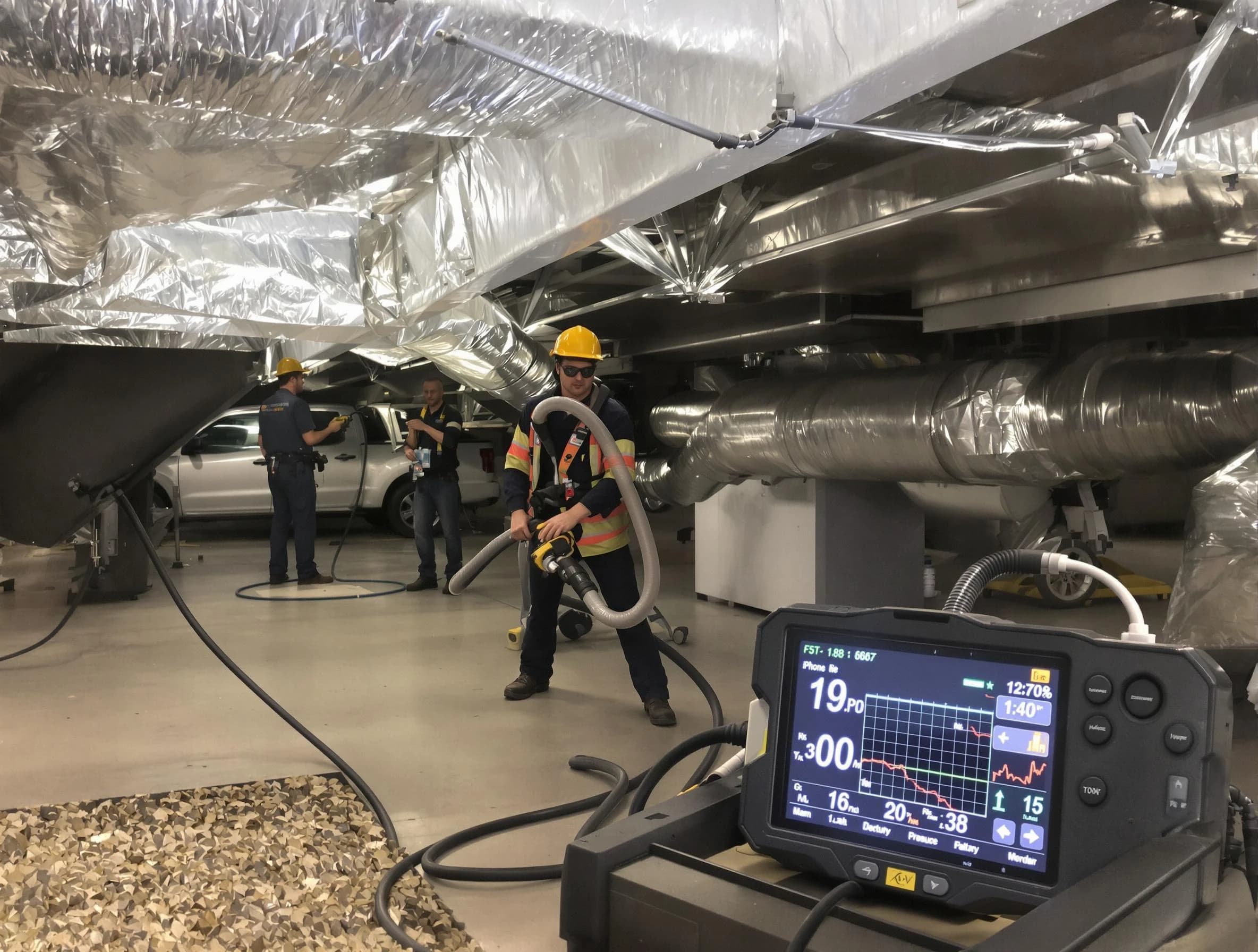 Professional negative pressure duct cleaning by Nichols Hills Air Duct Cleaning in Nichols Hills