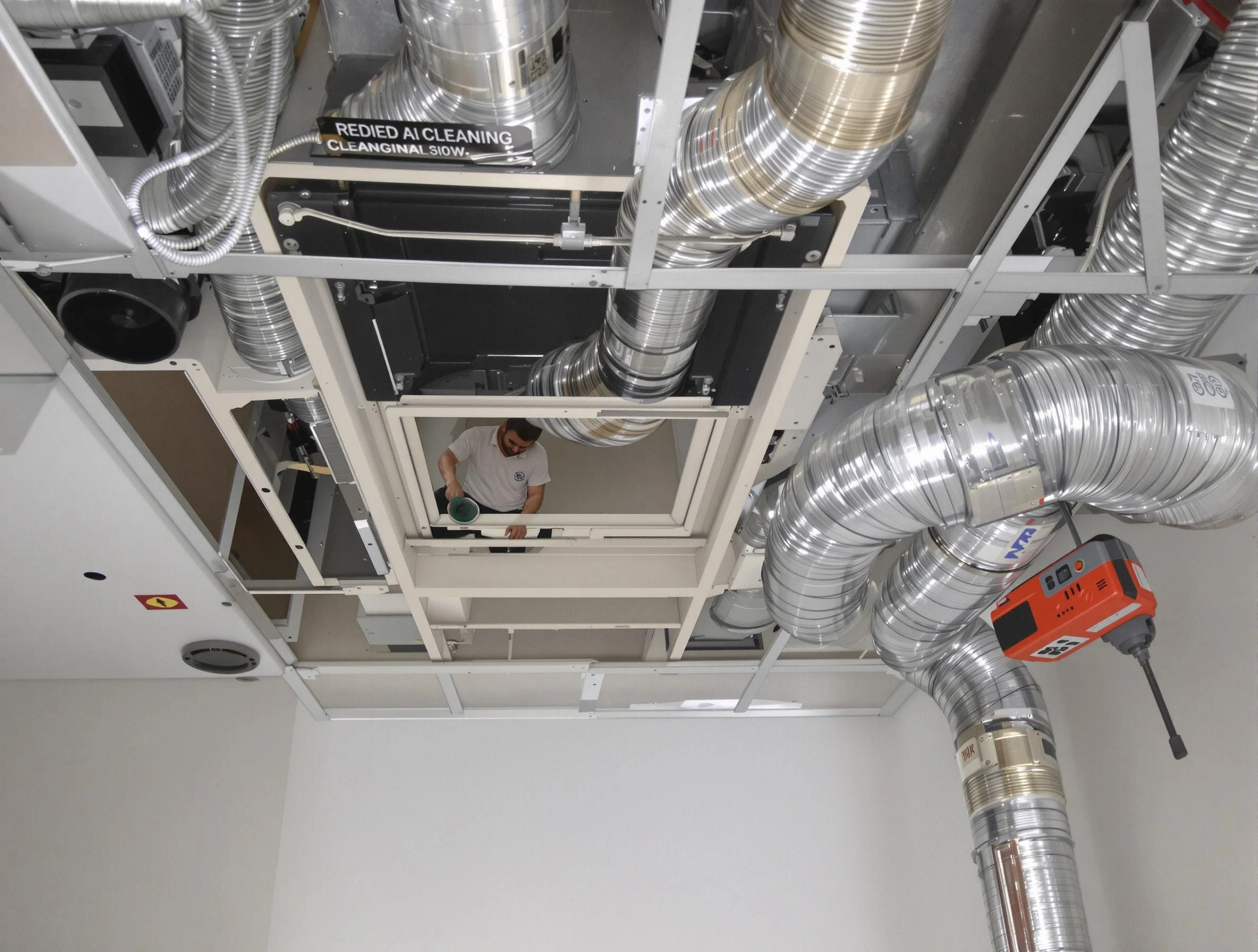 Nichols Hills Air Duct Cleaning technician performing detailed central duct system cleaning in Nichols Hills