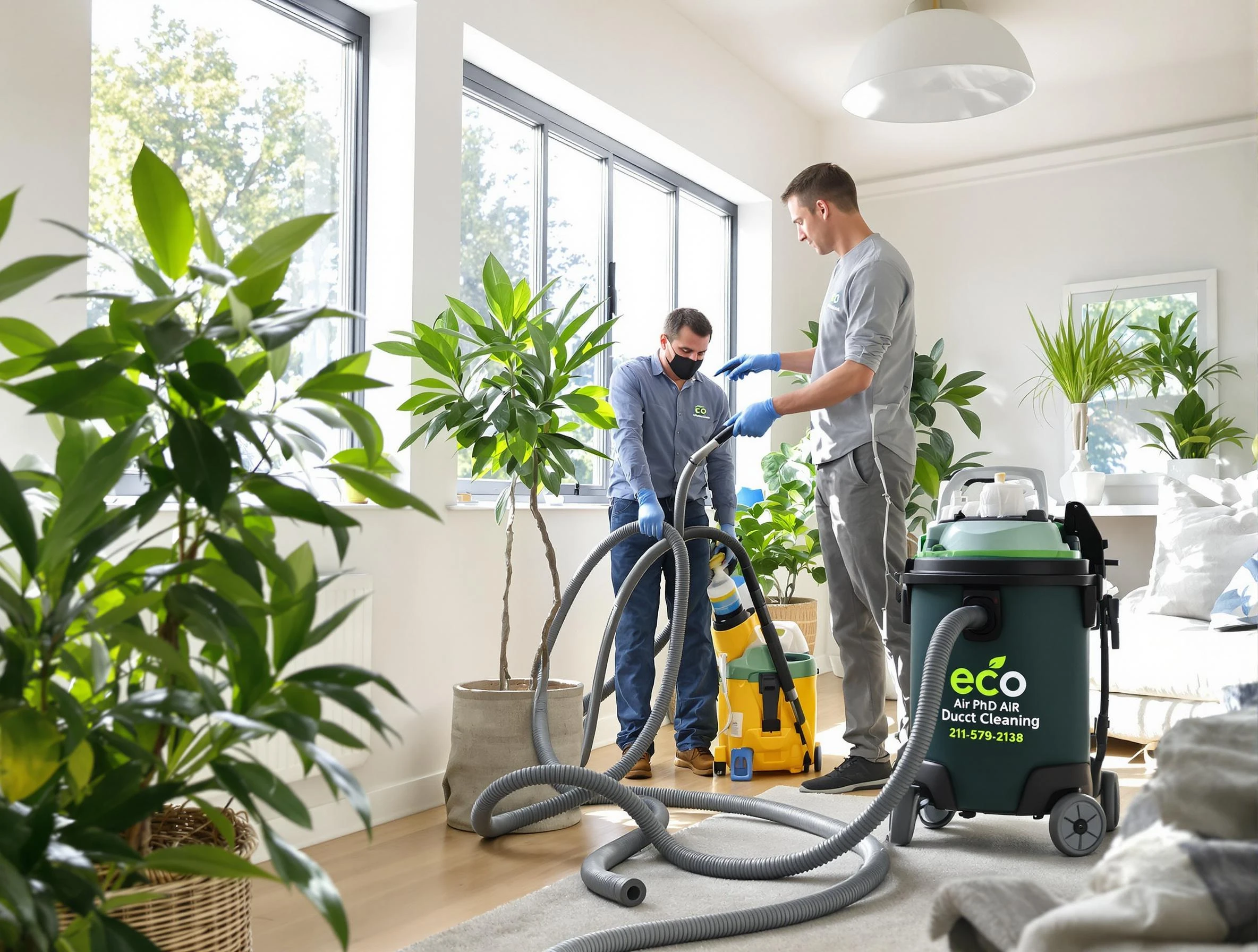 Nichols Hills Air Duct Cleaning technician performing eco-friendly duct cleaning using sustainable methods in Nichols Hills