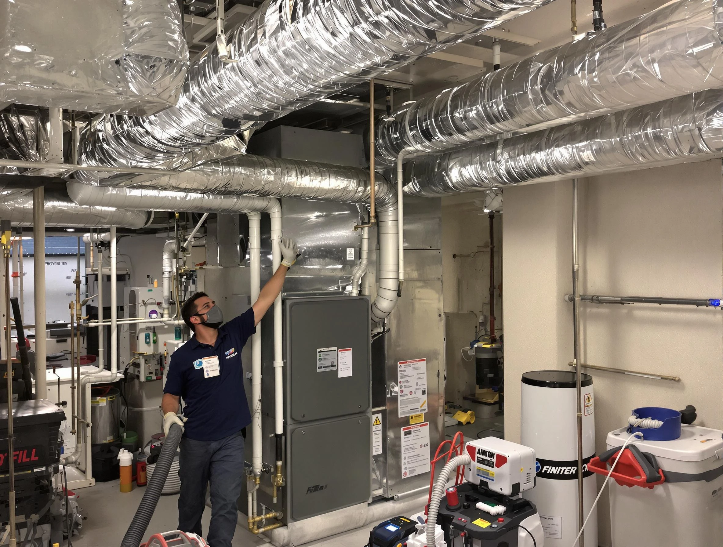 Nichols Hills Air Duct Cleaning specialist performing thorough furnace duct cleaning in a Nichols Hills residence