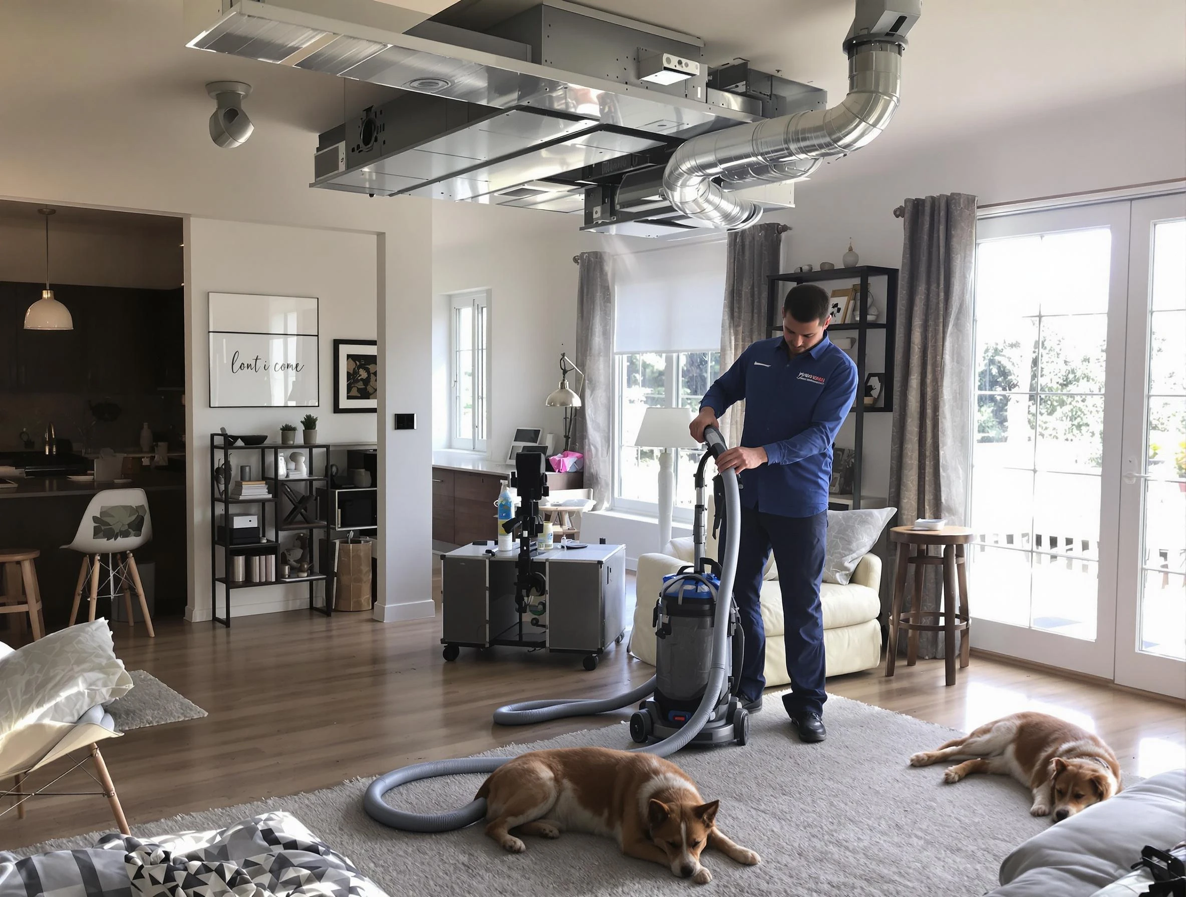 Nichols Hills Air Duct Cleaning technician performing detailed indoor duct cleaning for improved air quality in Nichols Hills