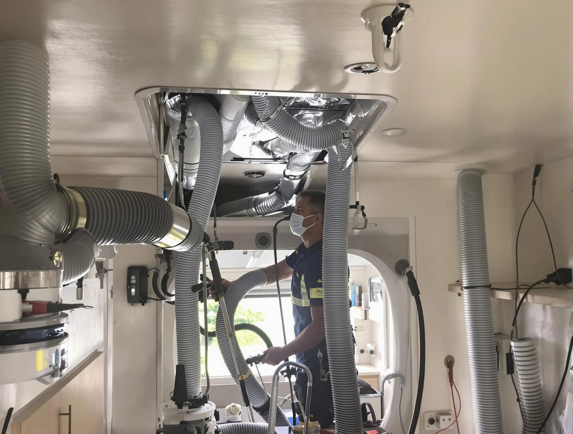Nichols Hills Air Duct Cleaning specialist performing precise mobile home duct cleaning in Nichols Hills